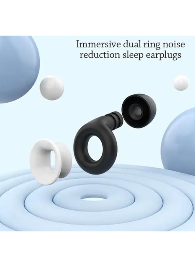 سدادات أذن سيليكونية - ذات حواف، سوداء - للنوم، عازلة للضوضاء - Image 5